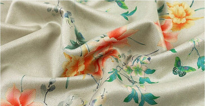 Floral Faux Suede Fabric: 59" Wide Polyester Upholstery