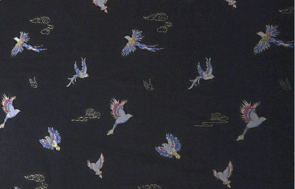 Tissu brocart Oiseau Phénix : tissage japonais Nishijin avec fil d'or (59"L)