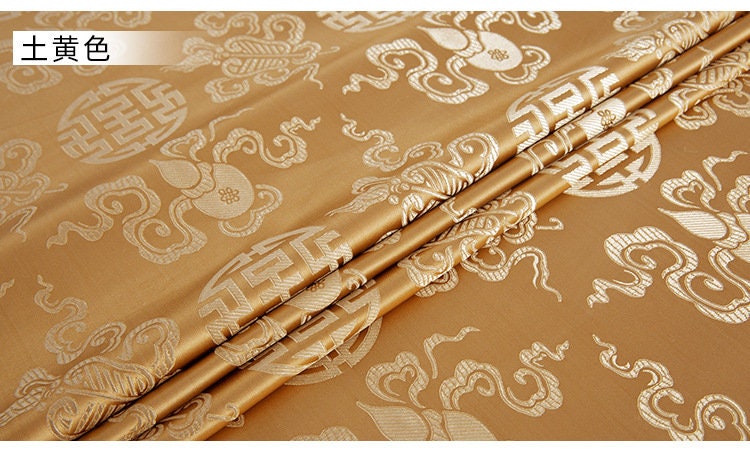 Brocade Fabric: Mongolian Style Tibetan Robe Decor, Eight Immortals Design
