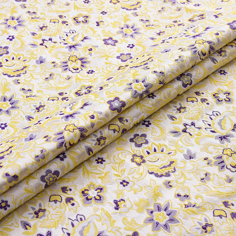 Floral Brocade Fabric: Silk Rayon Blend, Cheongsam Qipao Material (29.5" Wide)
