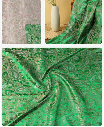 Tissu brocart à motifs cachemire : tissu pour coussin Cheongsam en rayonne (150 cm de large)