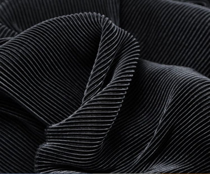 Pleated Striped Satin Fabric: Silky Crinkle Drape, 63" Wide