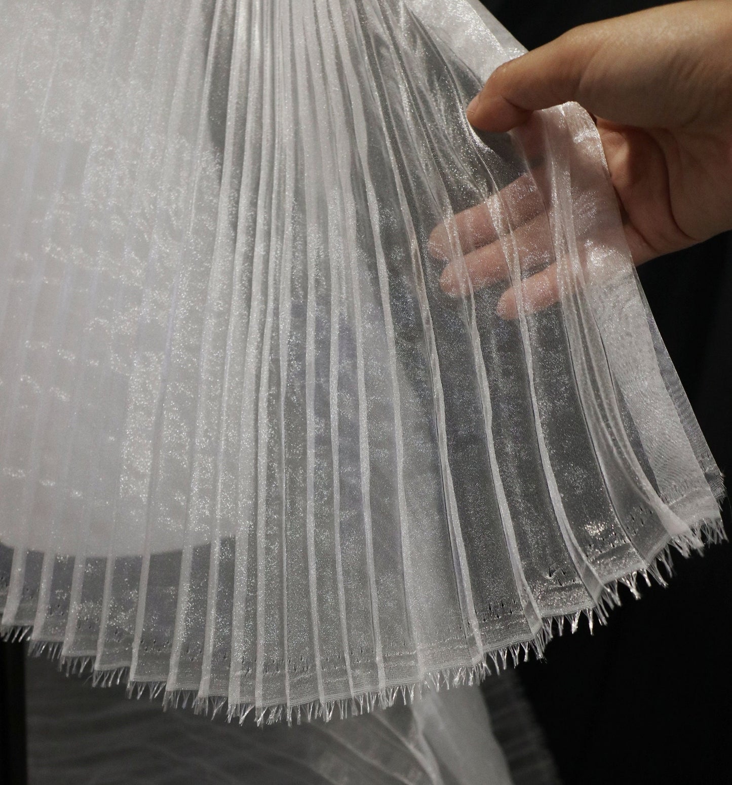 Pleated Stiff Organza Fabric: 59" Wide Designer Material