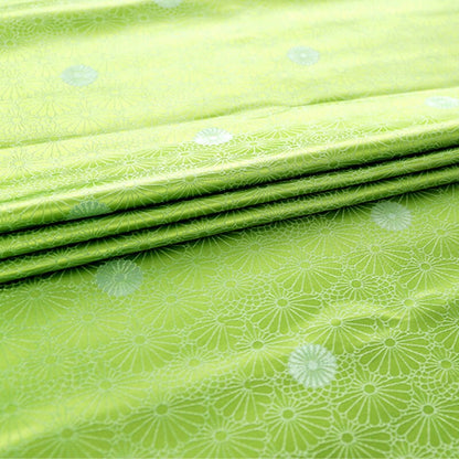 Tissu brocart floral bleu : robe mongole chinoise, matelassage, couture (largeur : 75 cm)