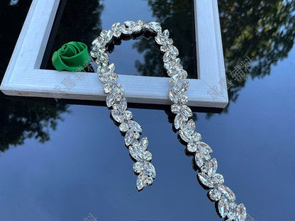 Bridal Rhinestone Applique: Crystal Wedding Belt, Doll Costume Decor