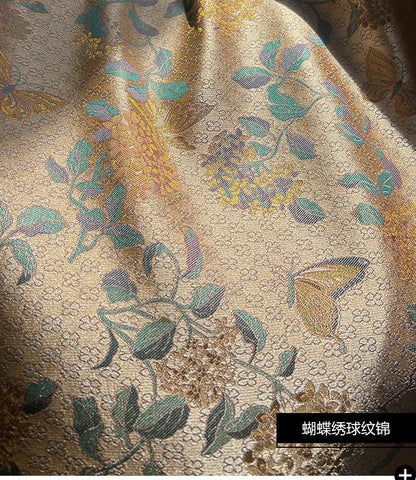 Butterfly Brocade Fabric: 59"W Rayon Cheongsam Material