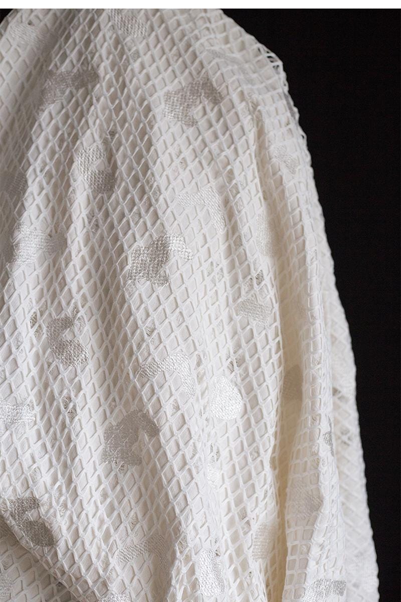 Embroidered Jacquard Denim Fabric: 3D Weave Cotton, Thick Jacket Material