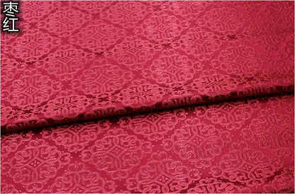 Silk Brocade Fabric: Mongolian Tibetan Style, 29.5"W, Costume & Decor