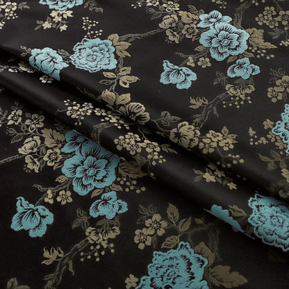 Floral Brocade Fabric: 59"W Chinese Silk Blend for Sewing & Upholstery