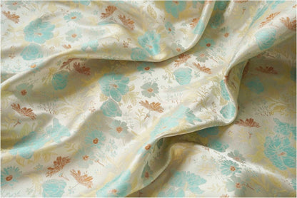 Floral Silk Brocade Fabric: Jacquard Damask for Upholstery & Costume
