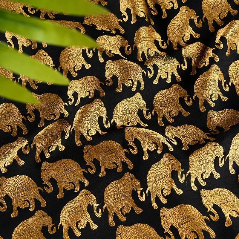 Gold Thread Elephant Jacquard Fabric: 3D Texture Upholstery, 55"W