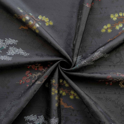 Gold Brocade Fabric: Pine, Bamboo & Plum Jacquard - 61" Wide