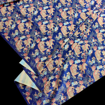 Lion Jacquard Brocade Fabric: Gold Threaded Apparel & Home Decor, 58"W