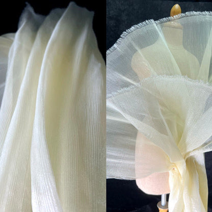 Crinkle Organza Fabric: 55" Wide Stiff Pleated Texture