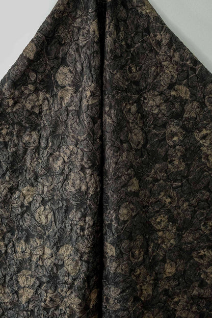 Embossed Gold Floral Jacquard Fabric | Luxury Home Decor, 59" Wide