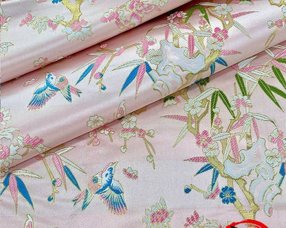 Floral Jacquard Brocade Fabric: 59"W Satin Upholstery