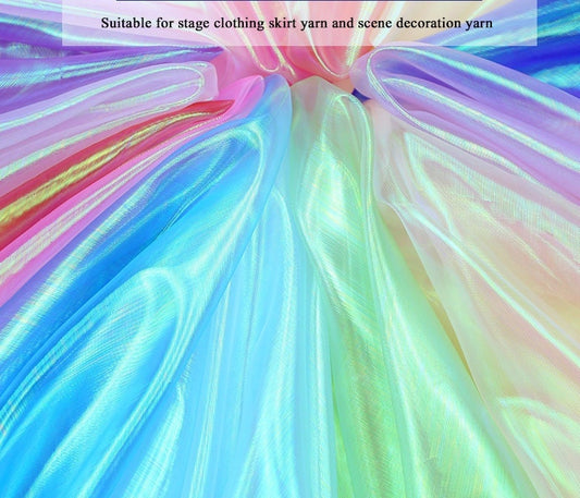 Iridescent Symphony Organza Fabric: Shimmering Crush Fabric, 59" Wide, Costume & Decor