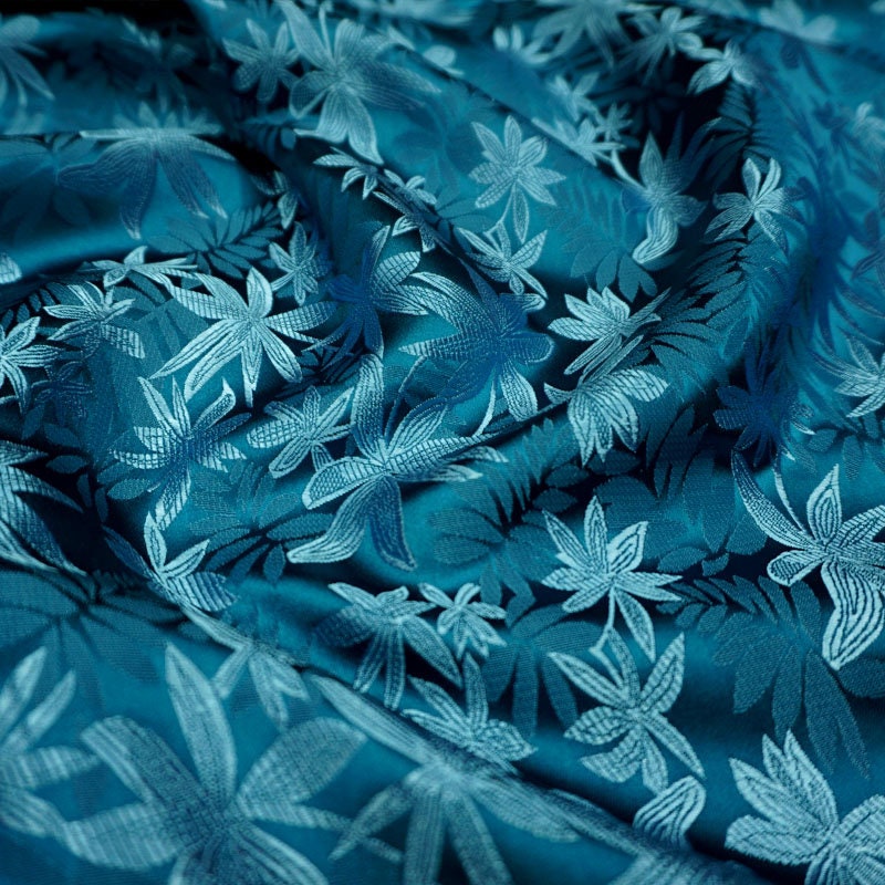 Leaf Brocade Fabric: Silk Satin Cheongsam Hanfu Fabric (By The Meter)