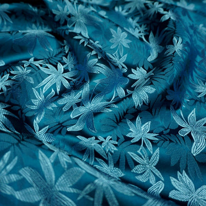 Leaf Brocade Fabric: Silk Satin Cheongsam Hanfu Fabric (By The Meter)