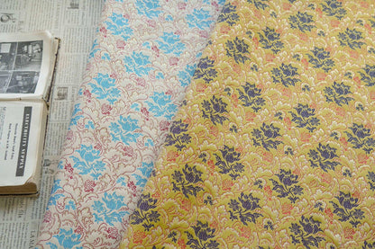 Gold Jacquard Floral Fabric: Upholstery, Costume, & DIY Sewing (By The Meter, 63"W )