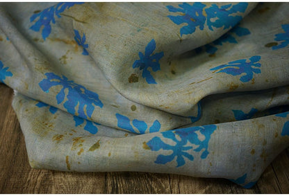 Tissu ramie à motif floral : textile doux pour vêtements et maison, 140 cm de large