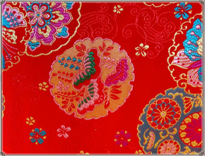 Red Butterfly Brocade Fabric: 59" Wide Silk Rayon Jacquard