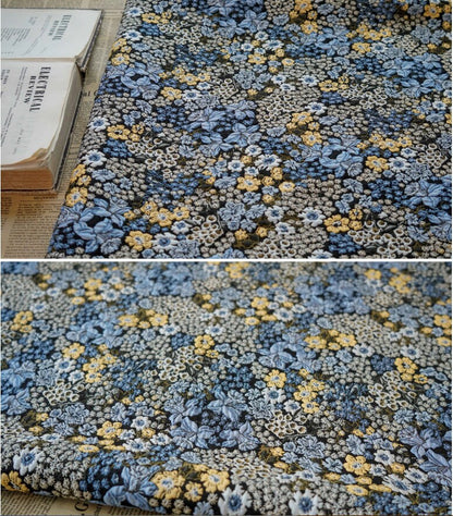 Tissu jacquard à motif floral : polyester texturé 3D, largeur 150 cm