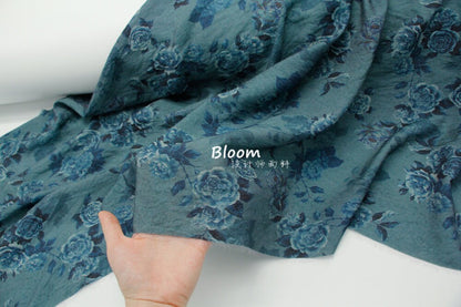 Tissu lin Tencel chanvre soyeux rose bleu : Couture et loisirs créatifs