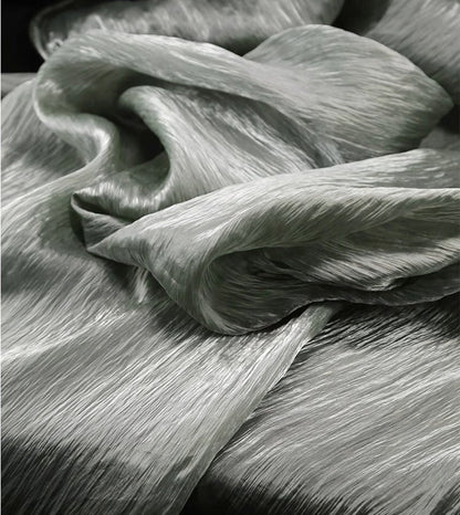 Glitter Organza Fabric: Hand-Ruffled Textured Apparel, 48" Width
