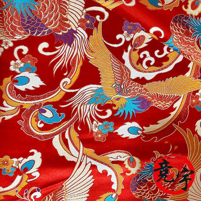 Phoenix Brocade Fabric: Chinese Style Rayon, Tibetan Gown Robe, 59"W