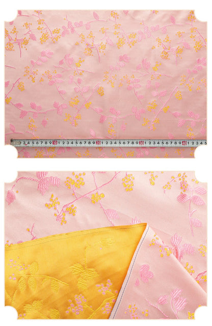Tissu brocart à motifs floraux : mélange de soie et de rayonne de style chinois, 75 cm de large