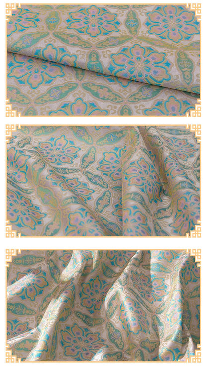 Tissu de brocart de soie Song Dunhuang : Tissu pour robe cheongsam tibétaine, 150 cm de large