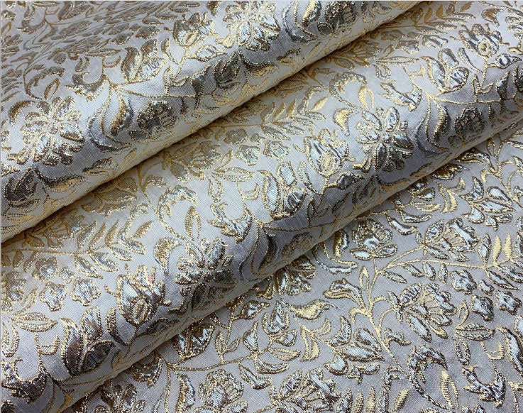 Metallic Paisley Brocade Fabric: Chinese Jacquard, 57" Wide