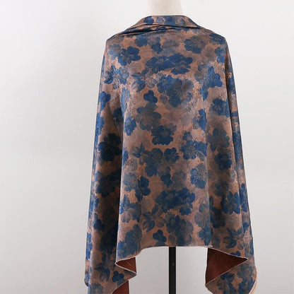 Damask Floral Silk Fabric: 59"W Digital Print Satin