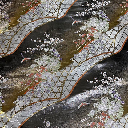 Nishijin Woven Jacquard Fabric ��� Japanese Magpie Announcing Spring Pattern Brocade Patte" wide