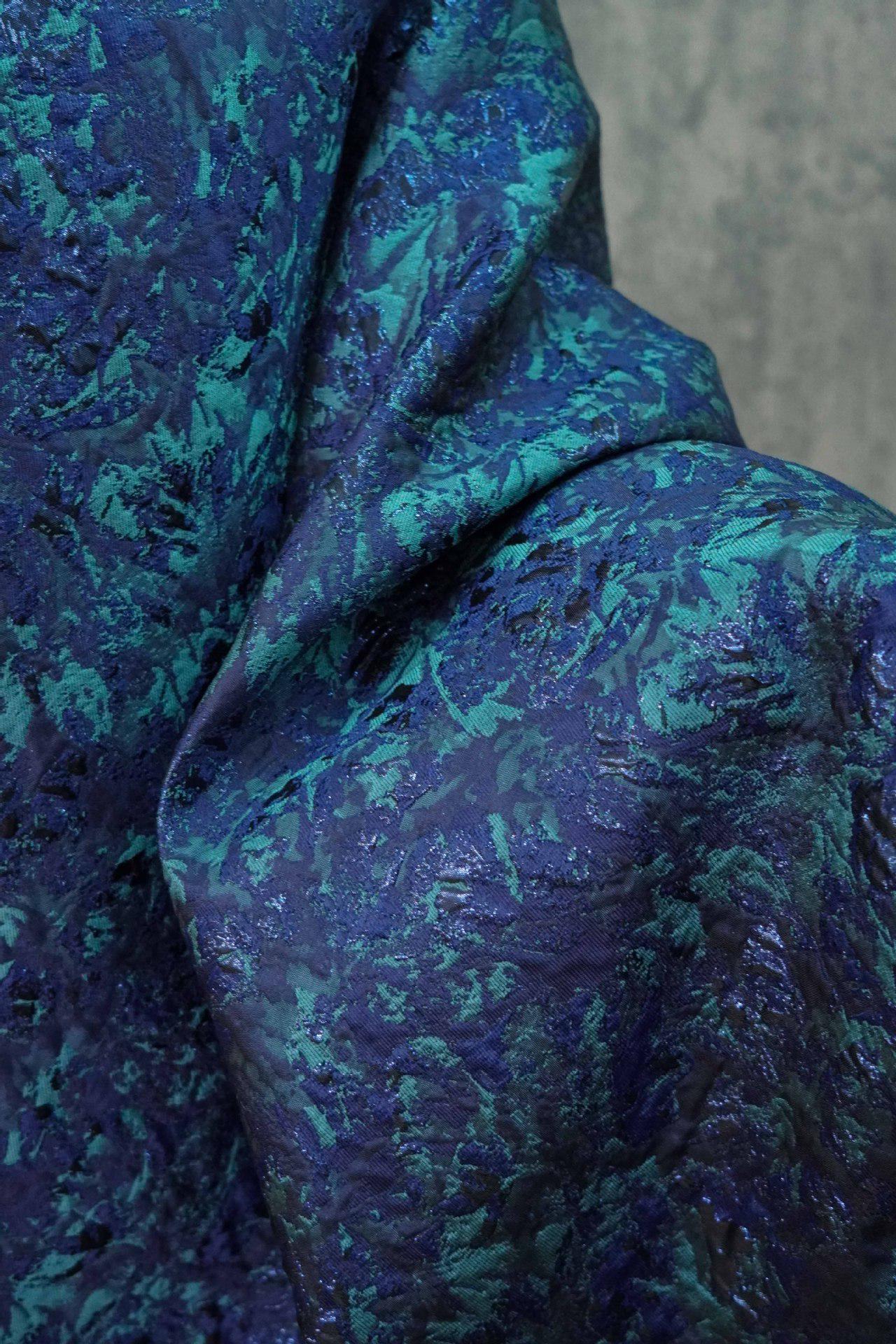 Dark Blue Jacquard Fabric: Retro 3D Texture, Upholstery & Sewing, 59" Wide