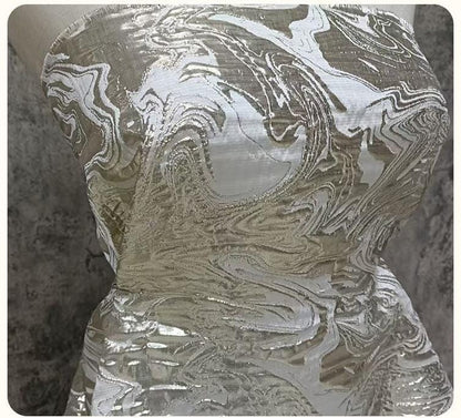 Double-Sided European Landscape Jacquard Fabric ��� 3D Embossed Gold Weave, Luxury Tapestry Texti"Wide