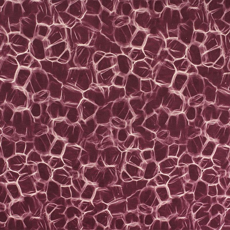Blue Geometric Wool Silk Blend Fabric: Warm Autumn Winter Stretch