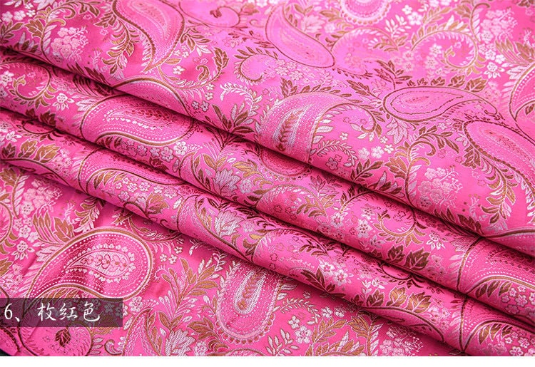 Tissu brocart à motifs cachemire : Rayonne - 45 cm