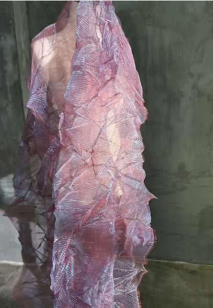 Pleated Crepe Fabric: 57"W Designer Material
