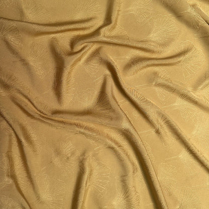 Ginkgo Biloba Jacquard Damask Fabric: 100% Cotton, 59" Wide