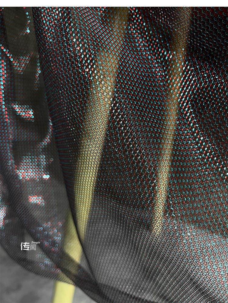 Laser Cut Hollow Mesh Fabric, Discolored Luxury Sewing Fabric, 59"W