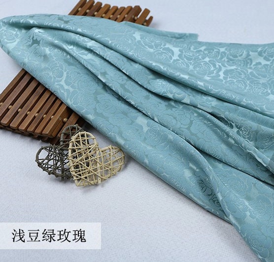 Jacquard Rose Satin Fabric: Antique Chinese Cosplay Costume Material, 59" Wide