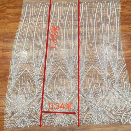 Beaded Sequin Lace Fabric: Bridal Wedding Veil, Gown Accessory