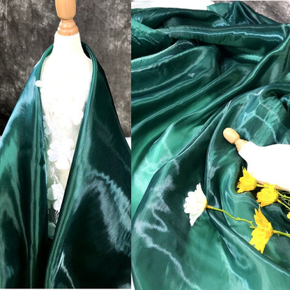 High Gloss Water Light Fabric: 59"W Polyester Yarn for Dress & Decor
