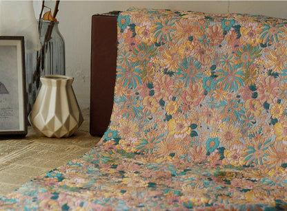 Floral Jacquard Fabric: 3D Flower Designer Fabric, 55" Wide