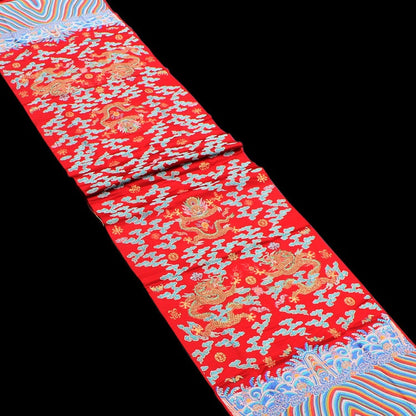 Five Dragon Tibetan Silk Brocade Fabric: Colorful Woven Ornaments