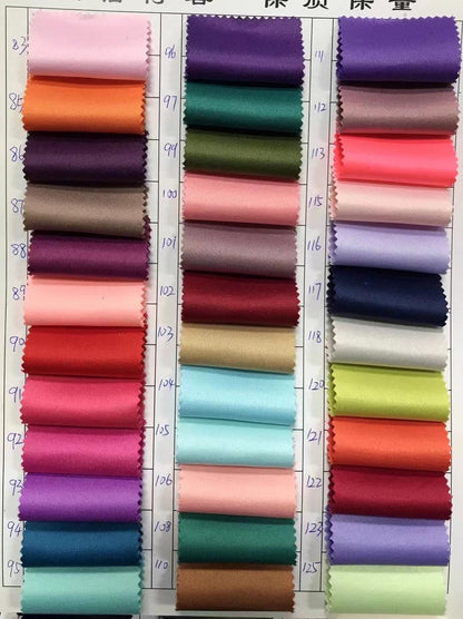 Solid Color Thick Satin Fabric: 59" Wide Wedding Dress Material