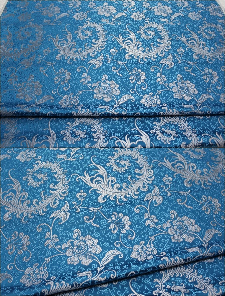 Chinese Silk brocade woven damask fabric cheongsam cushion Phoenix tail pattern