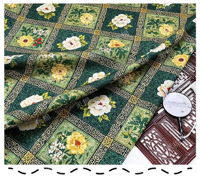 Floral Cotton Fabric ��� Botanical Print Sewing Materi" Wide